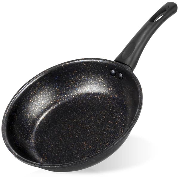 Granitstegepande BASIC LINE - Kulstofstål - 20 cm - Til gaskomfur - Sort
