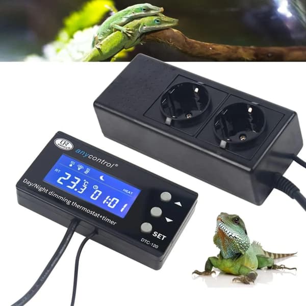 Akvariumkøler - Temperaturregulator til akvarium - Justerbart område 0–50°C - LCD-display - Sort
