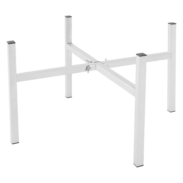 Justerbart eldstadställ - Stativ för eldfat/eldkorg - 201 rostfritt stål - Längd 48–69 cm - Höjd 31 cm - För uteplats camping trädgård - Silver