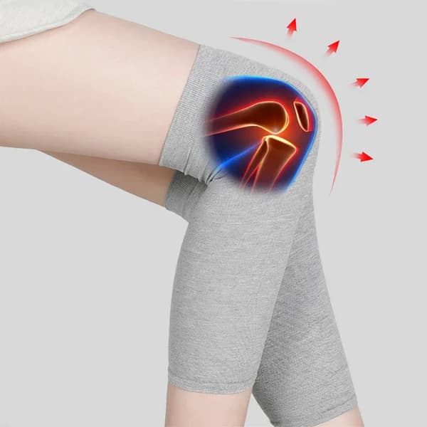 Knæstøtte - Kort Kompressionsstøtte - Elastisk - Polyester - One Size - Unisex - Grå