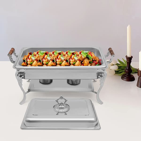 Chafing Dish Buffetvarmer - 9 L - Rustfrit stål - Buffetsæt - Sølv