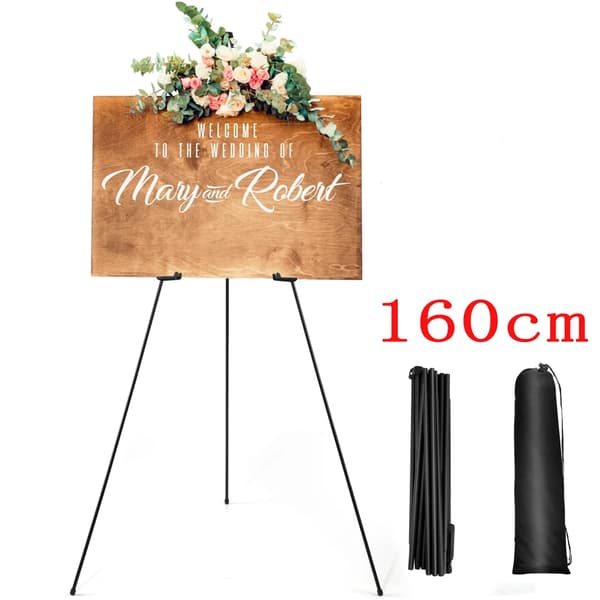 Staffli - Bröllopsdisplay - Hopfällbart - Justerbart - Bärbart - 160 cm - Plast - Svart