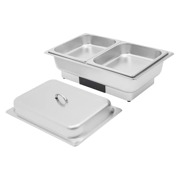 Buffévärmare - Elektrisk chafing dish - 600 W - Rektangulär - Rostfritt stål - Temperaturkontroll