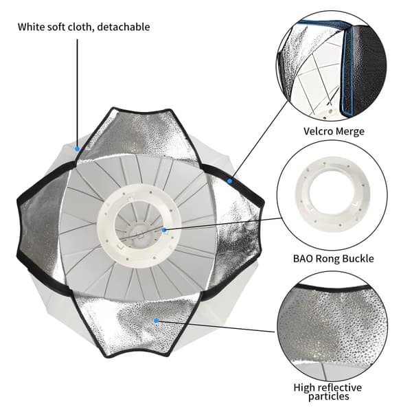 Globe Lantern Softbox - Rund lysmodifier - 2 stk. - 65 cm - Bowens/Elinchrom-fatning - Diffusionskugle - Til film og video