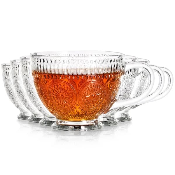 Kaffe- og teglas - 6 stk. - 400 ml - Glas - Farveløse