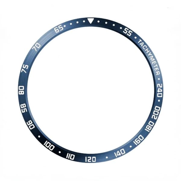 Bezelring til Galaxy Watch 7 40 mm - Rustfrit Stål - Tidsskala - Hastighedsskala - Ridsefast - Speed Blue