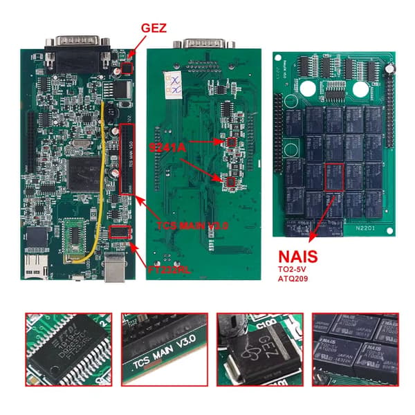 Multidiag PRO / WOW Snooper - DS Type 1 V9.0 - OBD2 Diagnosverktyg - Bluetooth - Dubbel PCB V3.0 - Programvara 2021.11/2020.23 med Keygen - Blått NEC-chip