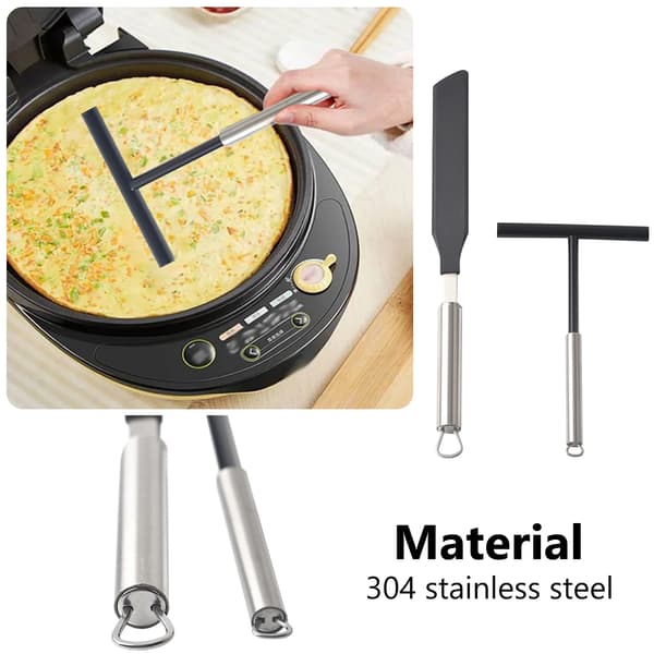 Pandekage-dejspreder - TB002 - 2 dele - Rustfrit stål - Sort