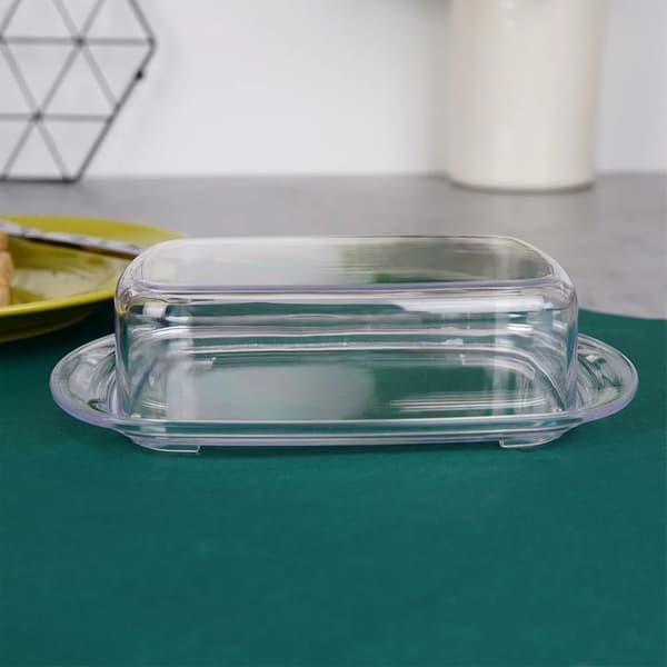 Smørboks - Rektangulær Plastbeholder - Gennemsigtig - Fødevaregodkendt