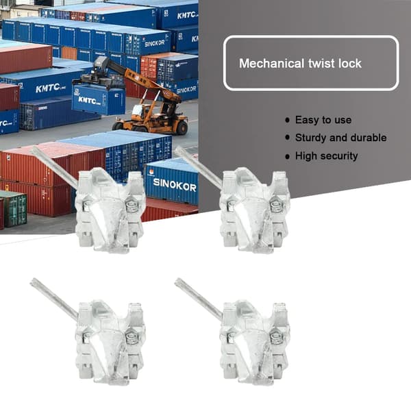 Twistlock för container - Manuell mekanisk - Justerbart - Galvaniserat - 4-pack