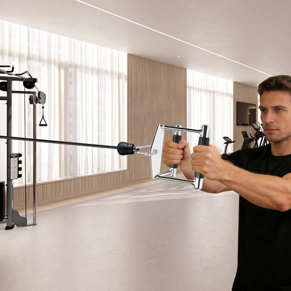 Kabelmaskine Tilbehør - Lat Pulldown V-Bar Greb - Parallelgreb - Kraftigt Stål - Ryg Biceps Triceps - Styrketræning - Sort