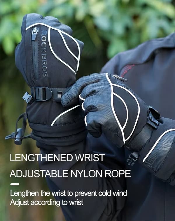 Vinterhandsker - Cykelhandsker S133-BK - Varmeisolerende - Strikkede - Polyester - Størrelse M - Sorte
