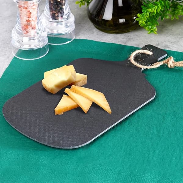 Serveringsbakke i skifersten - Serveringsfad - 28,5 x 15 cm - Sort