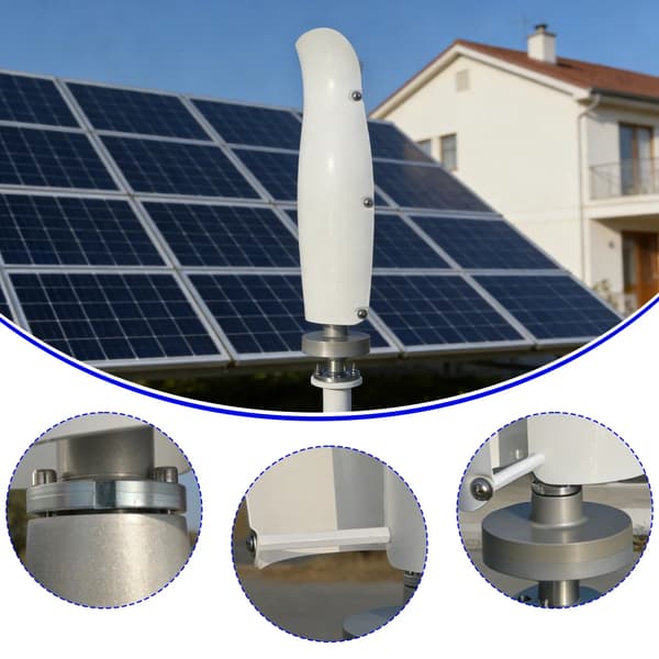 Vertikal Vindmølle - ST-5000 Vindgenerator - 5000W - 24V - Hybridcontroller - 2 Blade - Start 1,5 m/s - Permanentmagnet