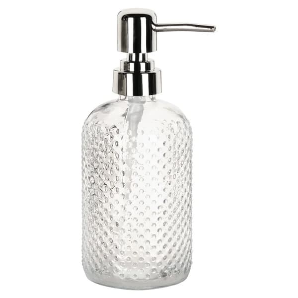 Sæbedispenser i glas - 430 ml - Sølv