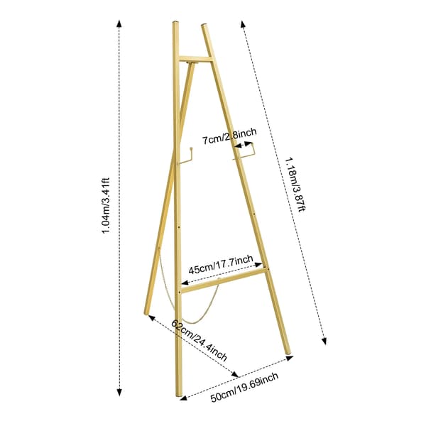 Bröllopsstaffli Set - Golvstaffli - 2-Pack, Stor, Hopfällbart, För Välkomstskyltar och Event - Guld