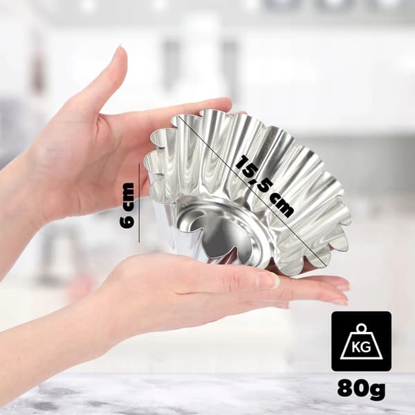 Bageform til madbanan - Bageform i metal - 16 cm - Sølv