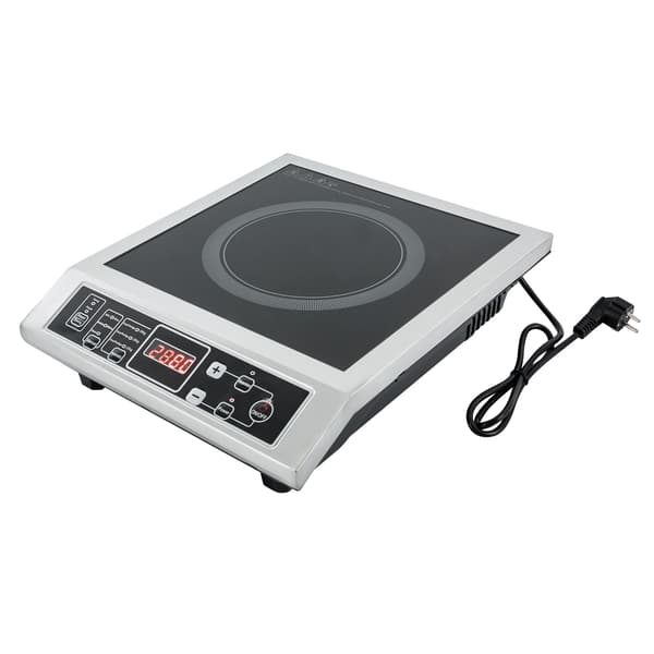 Induktionskogeplade - Bordmodel - 3500 W - 220 V - 8 niveauer - Timer - Bærbar - EU-stik - Sort