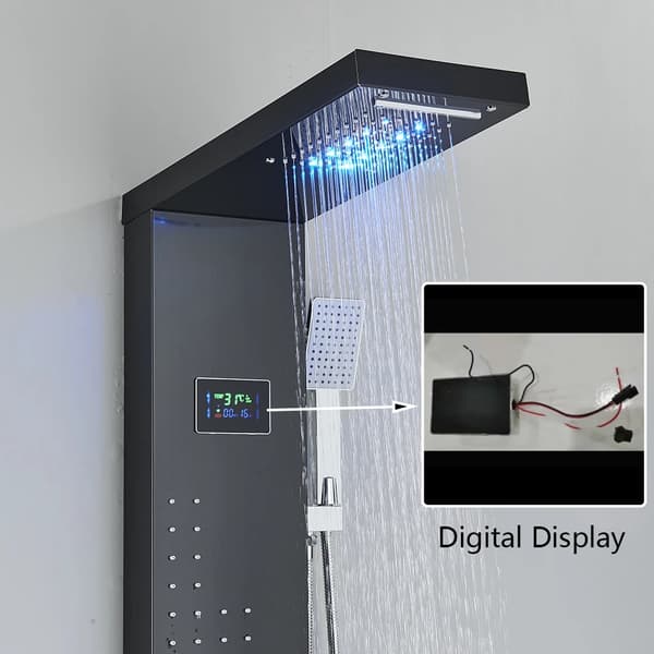 Bruserpanel tilbehør - LED skærm - Digitalt display til bruserkolonne - Zinklegering - Messingfinish