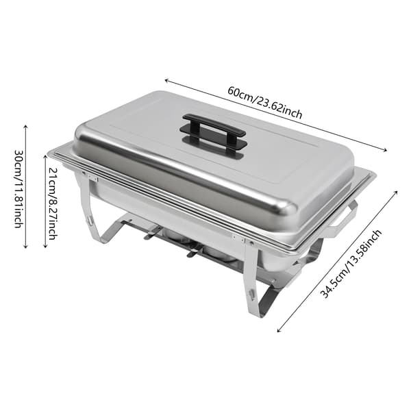 Chafing Dish Buffévärmare - 2-fack Serveringsset - Rostfritt stål - Rektangulär - För catering & buffé