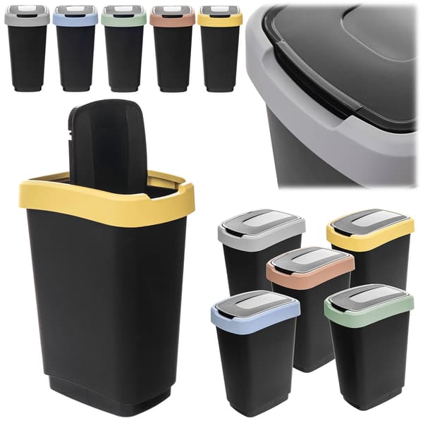 Köksavfallskärl - Soptunna 25 l - Svänglock - Sopsortering - 5-pack