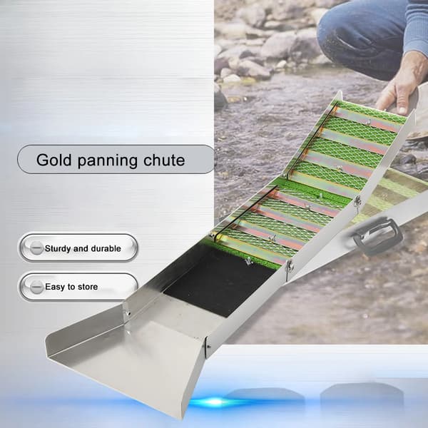 Guldrende - Sluice Box - Sammenklappelig - Aluminiumlegering - Bærbar - Til guldvask og prospektering