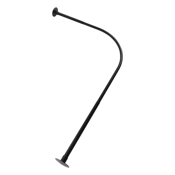 Bruseforhængsstang - L-form - Rustfrit stål - Justerbar 75×90 til 95×130 cm - Bæreevne 20 kg - Sort