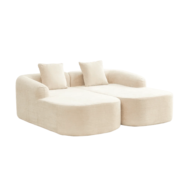 Modulsoffa - Chenilletyg - 30D högelastiskt skum - Halkfri botten - Modern design - Beige