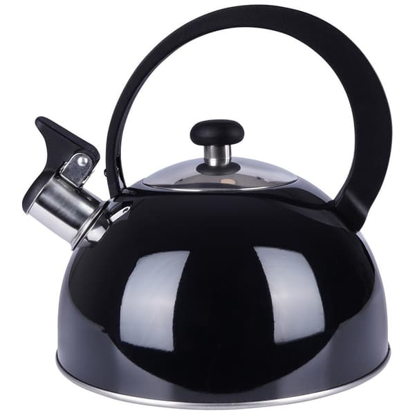 Vandkedel med fløjte - Rustfrit Stål - 1,5 L Kapacitet - Sort