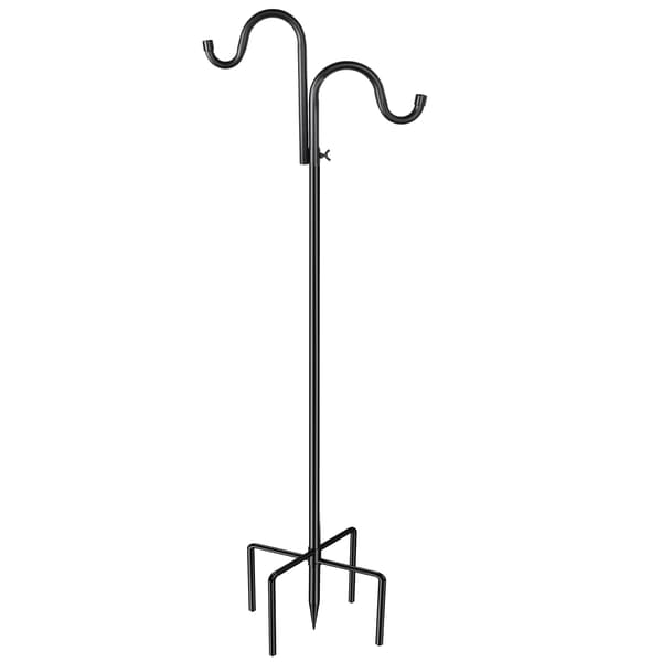 Havekrog - Fuglefoderstang - 1,6 m - 2 Kroge - Fritstående - Metal - Til Fuglefoderautomater, Planter og Lanterner