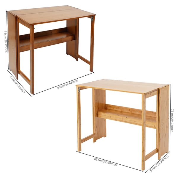Skrivbord - Datorbord - Rektangulär Form - Bambu-stomme - 83 x 54 x 76 cm - Montering Krävs - Ljusgrå