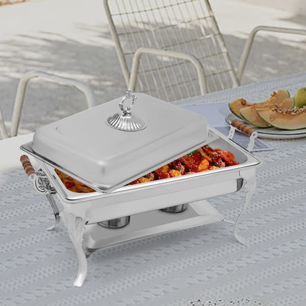 Chafing Dish Buffetvarmer - 9 L - Rustfrit stål - Buffetsæt - Sølv