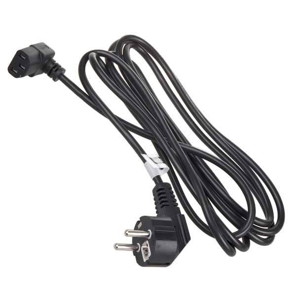Strømkabel til computer - MCTV-851 - Vinklet - 3-polet - EU-stik - 1,5 m - Sort