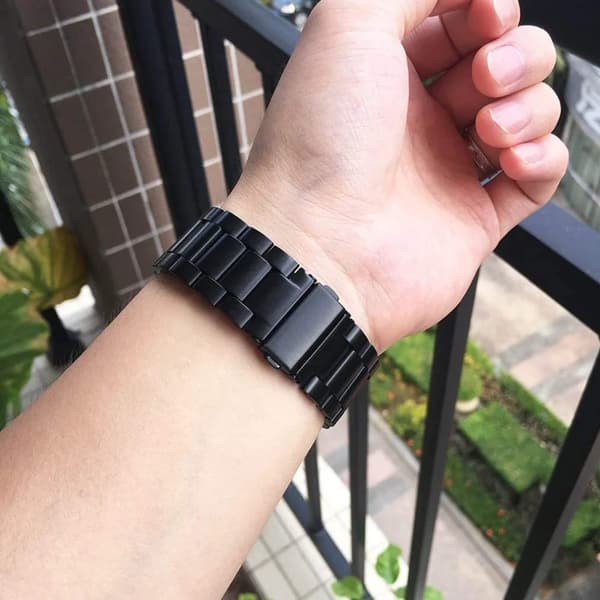 Smartwatch-rem - T-Rex Pro - Rustfrit stål - Metalarmbånd - Stil 2 - Sort