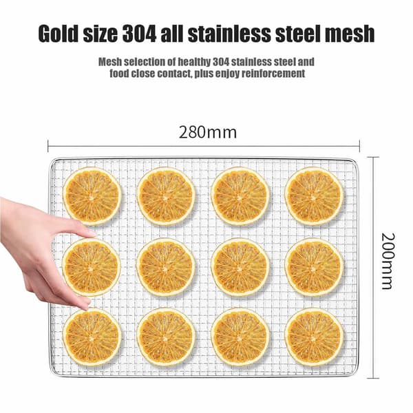 Frugttørrer Dehydrator - 8 Bakker - Rustfrit Stål - 400 W - Timer - EU-stik