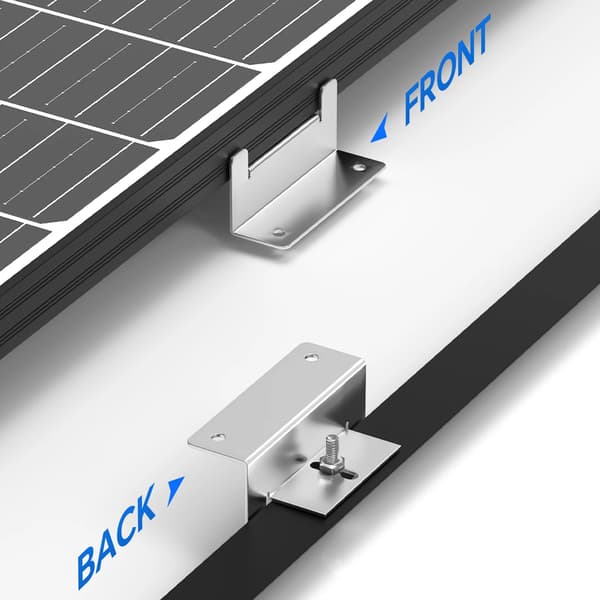Solpanelbeslag - Monteringsstativ - Sæt med 4 dele - Let aluminium - Til tage og baggårde - Til off-grid-systemer