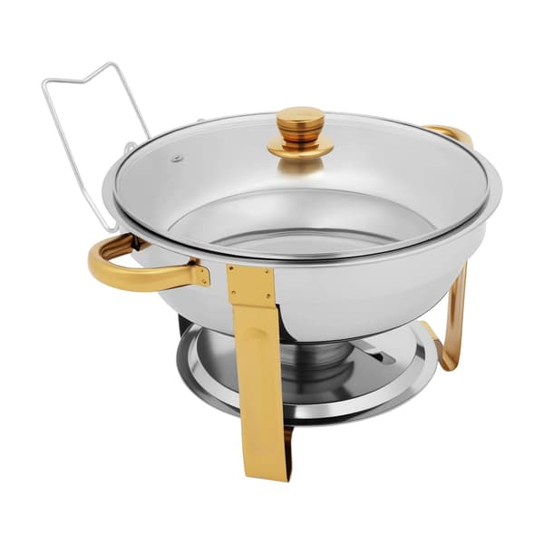 Chafing dish-buffetsæt - Rund buffetvarmer - Rustfrit stål - 4,7 l