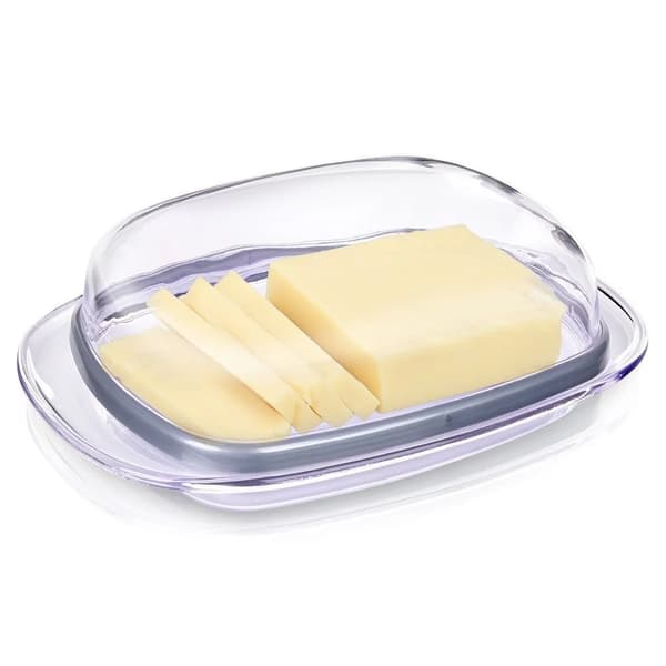 Smørbeholder - Plast - Gennemsigtig - Oval