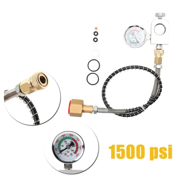 CO2-adapter - Högtrycksslang - För större CO2-flaskor - Rostfritt stål - Typ 3