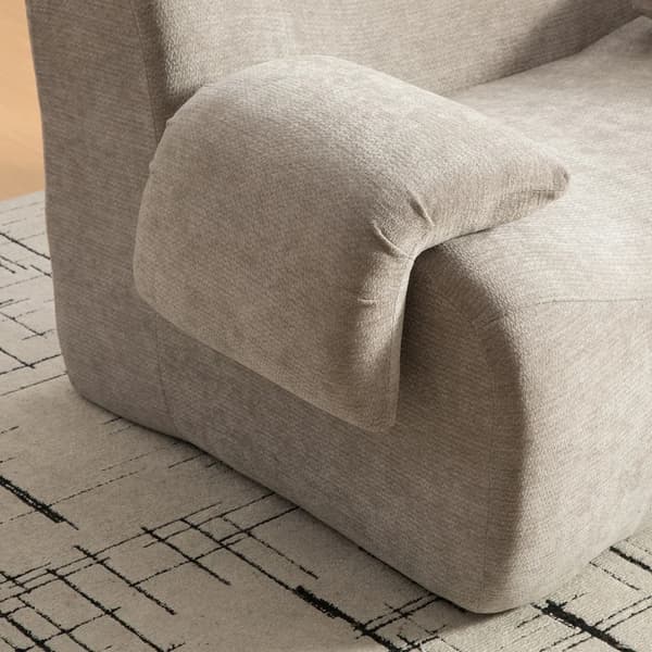 Modulär fåtölj - Enkelsits - Chenilleklädsel - 30D elastiskt skum - Halkfri undersida - Modern stil - Grå