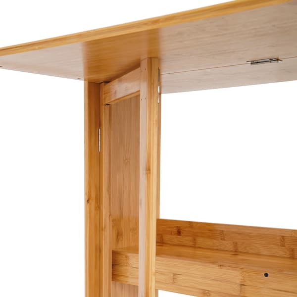 Skrivbord - Datorbord - Rektangulär Form - Bambu-stomme - 83 x 54 x 76 cm - Montering Krävs - Ljusgrå