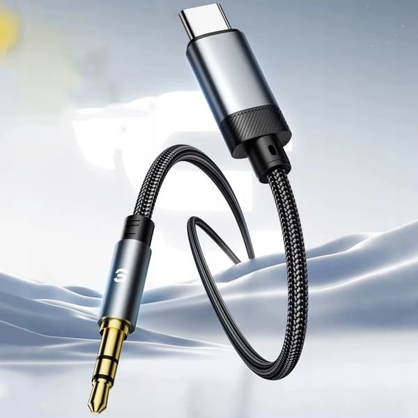 USB-C til 3,5 mm AUX-adapter - DAC-lydadapter - Hovedtelefonadapter - Plug and Play