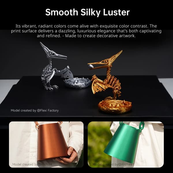 3D-printer filament - Silk PLA 1,75 mm - Til FDM/FFF - 5 kg - Grøn