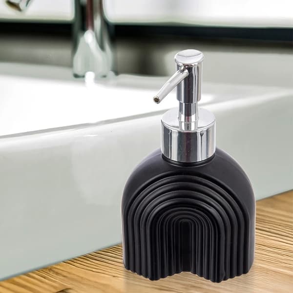 Sæbedispenser - Sæbepumpe - Glas - 180 ml - Sort