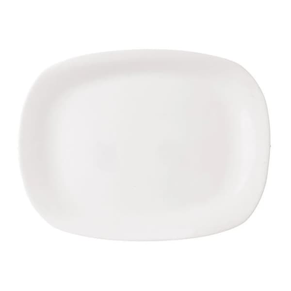Hvid rektangulær glasplade - Serveringsfad - 28 x 21 cm