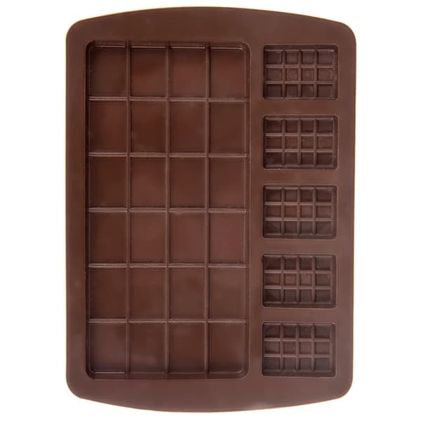 Silikoneform til chokolade - 18,5 x 13,5 cm - Brun