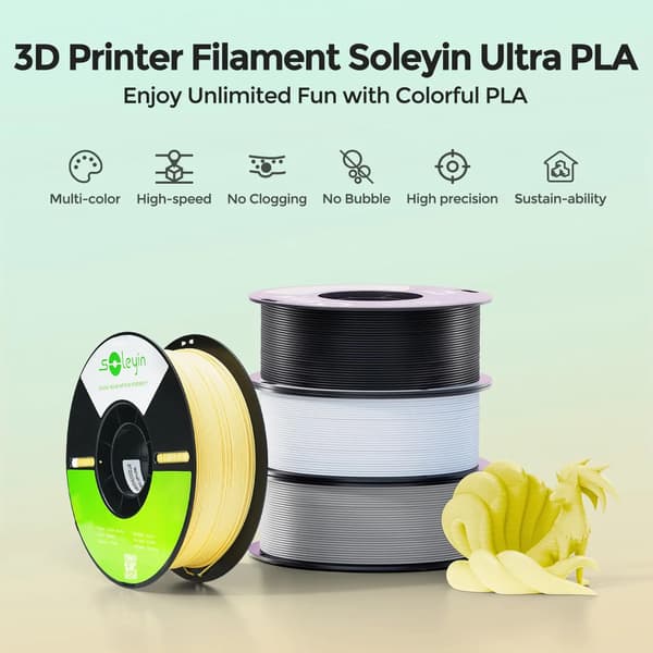 Ultra PLA-filament til 3D-printer - 1,75 mm - 1 kg - Mørkegrå