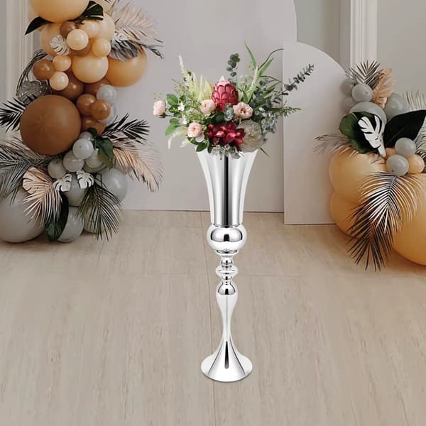 Golvvas - Blomstervas - 74 cm - Järn - Rostbeständig - Modern Stil - Silver
