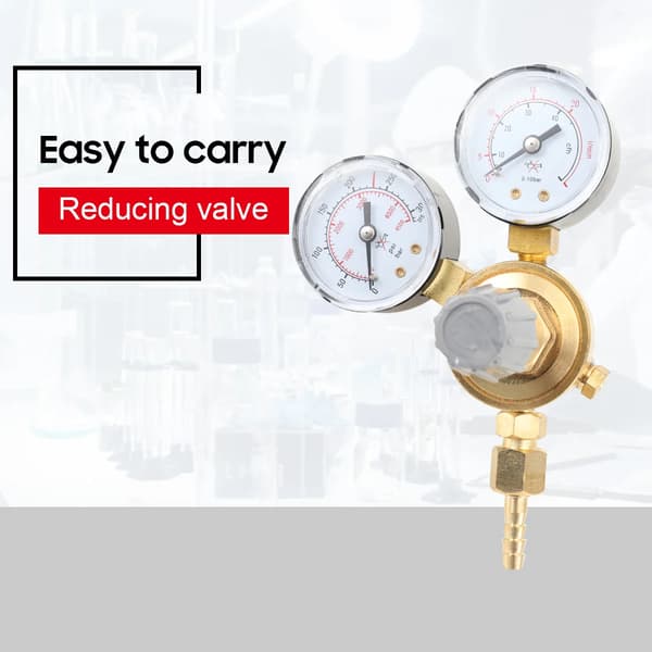 Argon/CO2 Svejseregulator - Trykregulator - Dobbelt Manometer - Flowmåler - Kontrolventil - Til MIG
