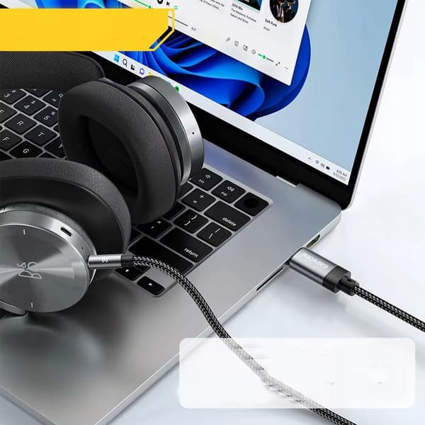 USB-C til 3,5 mm AUX-adapter - DAC-lydadapter - Hovedtelefonadapter - Plug and Play